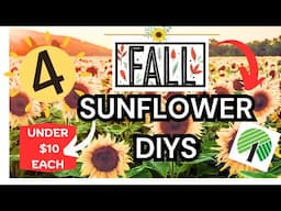 *ALL NEW* 🌻 FALL SUNFLOWER HOME DECOR DIY Dollar Tree IDEAS 🌻  ALL UNDER $10 🌻 Sunflower Gnome