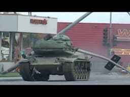 Massive M60 Patton Rampaging Through American Streets