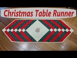 How to sew a Christmas Table runner. Quick & easy beginner quilting patchwork project with fat qtrs