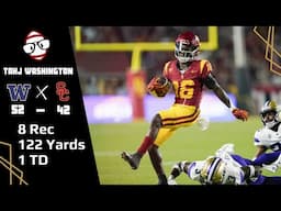 Tahj Washington (USC WR) All Targets vs Washington (2023)