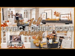 COZY FALL LIVING ROOM & DINING ROOM MAKEOVER| Decorate With Me, Fall Decorating Ideas,Furniture Flip