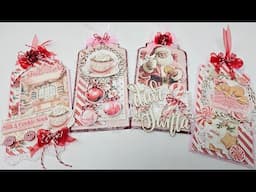 Candy Coated Christmas Z Fold Pop Up and Sigle Fold Cards and Whimsical Tags #ShabbyArtBoutique