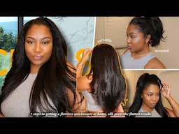 VERSATILE QUICKWEAVE INSTALL WITH KINKY STRAIGHT HAIR! BEST FLAT NATURAL RESULTS| curlymehair