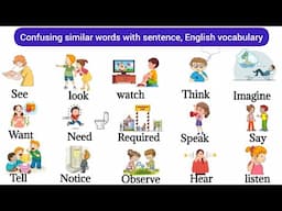 Confusing Similar Words | Synonyms words |  English Vocabulary | English Words | Action verbs