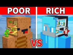 JJ and Mikey: POOR vs RICH SECRET INSIDE HEAD House Build Battle in Minecraft - Maizen