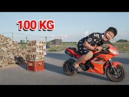 Tạo Mẩu | Kéo 100 KG Gạch Bằng Siêu Xe R15 Mini | Pull 100kg Of Bricks With R15 Mini