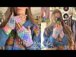 granny square fingerless gloves - beginner crochet tutorial