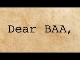 An Open Letter to the BAA