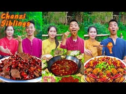 Amazing Beef Hot Pot At Home | Village Funny Mukbang 2022 | Chinese Food | Spicy Hot Pot Recipes