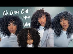 😍NO LEAVE OUT! Super Comfortable V Part Wig Install|FLUFFY CURLS|UNice Hair