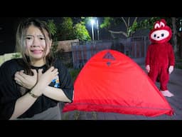 DITEROR LABUBU RAKSASA MERAH!! LABUBU CAMPING DI HALAMAN RUMAH!!