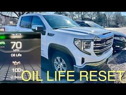 How To Reset Oil Life in Chevrolet Silverado GMC Sierra 2022 2023 2024