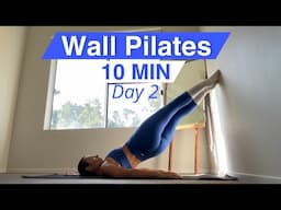 10 MIN WALL PILATES ABS WORKOUT | 7 Day Wall Pilates Challenge / Day 2