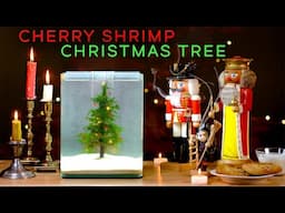 Yule Log Aquascape — Christmas Tree with Cherry Shrimp Ornaments — 2 HOURS of Christmas Music