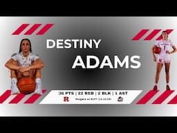 Destiny Adams: 36 PTS | 22 REB | 2 BLK | 1 STL vs NJIT | 11.10.24