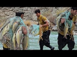 The fisherman and his wife caught the most amazing trout ever in the mountain