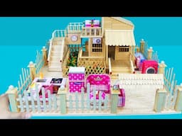 (Satisfying) DIY Miniature Popsicle Sticks House! Building Beautiful Dream House Full Of Furniture