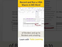 Record and Run a VBA Macro in MS Word