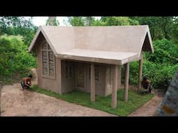 Spend 15 minutes Build Beautiful Dream Mud House By Wood And Bamboo For Living In Forest