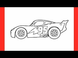 How to draw LIGHTNING MCQUEEN / drawing McQueen from cars movie step by step