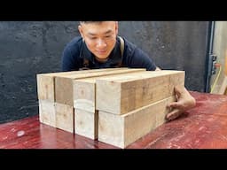 Young Carpenter And The Art Of Recycling Excess Logs Of Wood // Tips For Building An Easy Tea Table