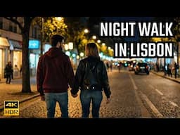 A Night Walk in Lisbon PORTUGAL - Avenida da Liberdade 4K HDR