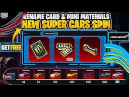 Get Free Rename Card | Free mini Materials | Next Super Cars Leaks |PUBGM