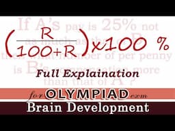 Tricky percentage story sum #olympiadseries | Arindam | Brain Development