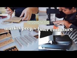 make products & prep for a market with me + unboxing the new xTool laser enclosure | studio vlog