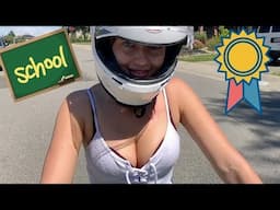 GIRL LEARNING TO RIDE MOTORCYCLE (Motorcycle Safety Course) (PASS OR FAIL?)