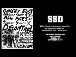 SSD - First Show - 9/19/81 at Gallery East, Boston MA