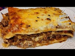 🔴Lasaña de Carne y Queso ¡Receta Fácil Rápida y Deliciosa!-El sabor latino