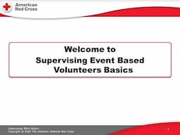 Supervising Event-Based Volunteers Basics