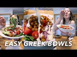 10 Minute (Plant Based) Lunch Recipe! CHEAP and EASY Greek Style Lunch Bowl! Cook with Me 😋