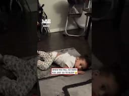 Kid falls so hard he falls asleep 😅 🎥: IG/ familyman_db