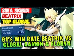 Siwa 91% Win Rate Beatrix VS Top Global Aamon & Floryn [ Top Rank Global ] SIWA SKIBIDI - MLBB