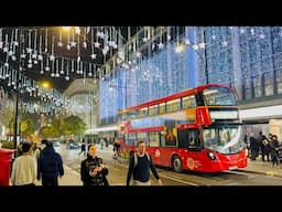 2024 London Christmas Lights Tour | London Oxford Street Christmas Lights London Night Walk [4K HDR]