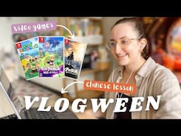 Playing VIDEO GAMES for language learning & online CHINESE lessons 🍂🍁🎃 #VLOGWEEN 5