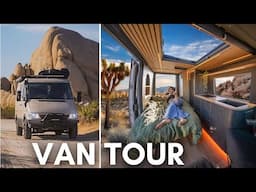 VAN TOUR | Modern Micro DIY Camper Van with Unique layout! (118 wheelbase T1N sprinter)