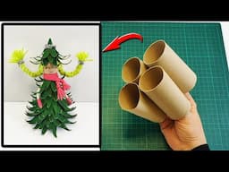 You Can Make this Doll from Just 4 Toilet Paper Rolls - Christmas Tree Doll