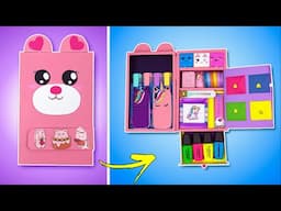 How to make a cute Pencil Case // Cardboard Craft  stationery storage box