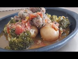 Albóndigas Picantes con Papa y brócoli