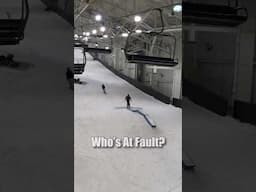 Boarders Vs. Skiers Is Getting Serious #snowboarding #skiing #snow #indoor #crash #collision #safety