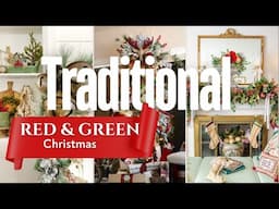 Traditional Red and Green Christmas Decor, Classic Christmas, Christmas Trend 2024