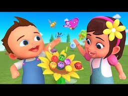 Learn Colors with Flower Marble Balls Run! Fun Spiral Slider & Insect Names for Kids Educational!