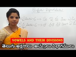 తెలుగు అక్షరాలు  అచ్చులు విభాగములు | Vowels and their divisions | Telugu Alphabet