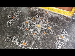 Easy Daily freehand Rangoli flower designs Muggulu festival/Puja/Karthika Masam special tutorial