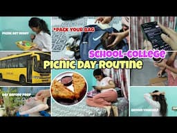 PICNIC Day Routine for SCHOOL-COLLEGE🚎|Picnic Bag Packing, GRWM, Tips & More😍#school #picnic