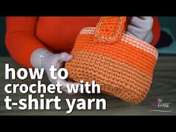 How To Crochet Basket With T-shirt Yarn #diy #howto