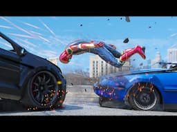 IRON SPIDERMAN Epic Car Crash in GTA 5 - 30 Minutes Ragdolls #19